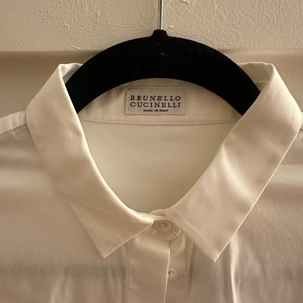 Brunello Cucinelli Women’s White Dress Shirt Size Small